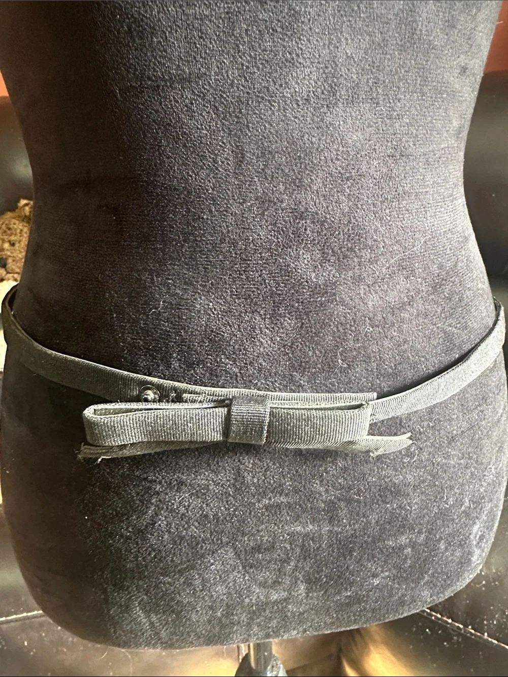 Women's Black Bow Accent Waist Belt